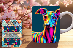 Modern 11oz Mug Wrap Png Template , Dog Product Image 1
