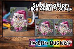 Christmas Owl Embroidered Wrap for 11oz 15oz Mug Product Image 1