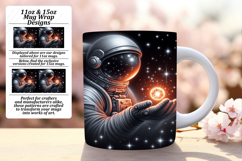 Elegant 11oz Mug Wrap Png Template , Astronaut Product Image 1