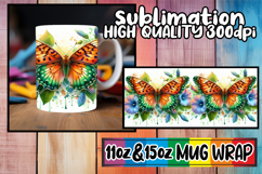Inspiring mornings 11oz 15oz sublimation wrap, Butterfly Product Image 1