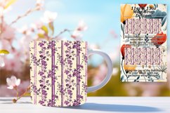 Spring Flower &amp; Stripe Mug Wrap - Colorful Spectra Product Image 1
