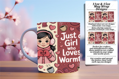Joyful 11oz Mug Wrap Png Artwork , Just A Girl Product Image 1
