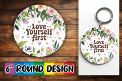 Unique Round Ornaments Design, Flower Quote Product Image 1