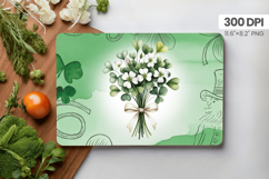 Clover Bouquet Elegant St Patrick’s Day Cutting Board PNG Su Product Image 1