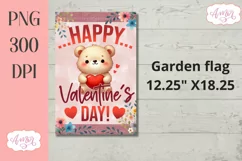 Happy Valentine's day garden flag sublimation PNG Product Image 2