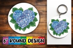 Heart Made of Flowers Sublimation Round Design PNG Product Image 1
