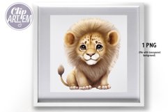 Sweet Baby Lion Watercolor PNG Clip Art King Jungle Image Product Image 2
