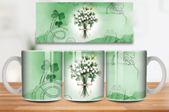 Clover Bouquet Elegant St Patrick’s Day Mug Wrap PNG Sublima Product Image 1