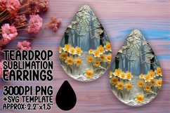 3D Floral Hole Sublimation for Teardrop Earrings Teardrop Product Image 1
