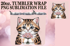 Happy beginnings 20oz tumbler wrap, Valentines Cat Product Image 1