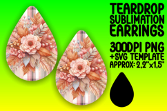 Fresh Teardrop Earrings Artwork PNG , Autumn Flower Product Image 1