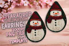 Vibrant Teardrop Earrings Template PNG , Snowman Product Image 1