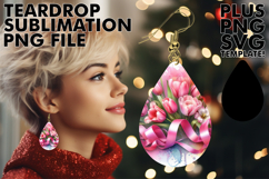 Joyful Teardrop Earrings Gift PNG, Flowers Product Image 1