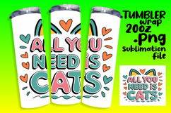STYLISH 20oz Tumbler Template for Any Occasion , Cat Quote Product Image 1