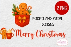 Christmas pocket and sleeve PNG design, Cute gigerbread man Product Image 2