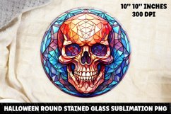 Halloween Stained Glass Sublimation PNG | Skull | Ghost Product Image 1