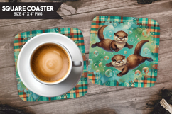 Cute Animals Square Coaster PNG Bundle, Digital Coaster Set Product Image 5
