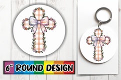 Sweet Circle Coasters Design, Cross and Bow Product Image 1