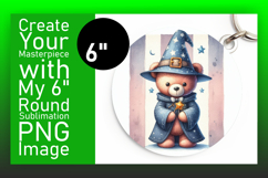Artful Round Design Coaster Template , Teddy Bear Product Image 1