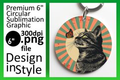 Playful Feline Sublimation: Keychain &amp; Coaster Series Product Image 1