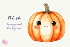 Kawaii Pumpkin PNG Halloween Ghost Cafe Clipart Sublimation Product Image 1