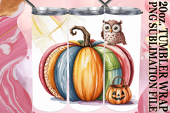 Gentle smiles 20oz tumbler wrap, Pumpkin Watercolor Product Image 1