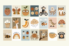 Neutral Kids Wall Art Nursery Printable Posters Cute Product Image 3