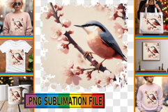 Joyful Tote Bag Designs PNG, Birds Product Image 1