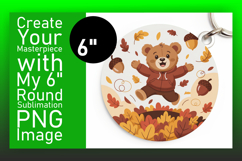 Playful Circle PNG for Sublimation , Cute Bear Product Image 1