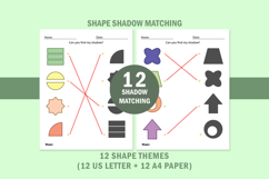 Preschool 12 Shape Shadow Matching Activity Pages for Toddle Product Image 9