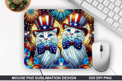 Cat Mouse Pad Sublimation, 4th Of July Mouse Pad PNG Design Product Image 1