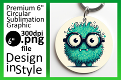 Artful Round Design Coaster Template , Monster Product Image 1