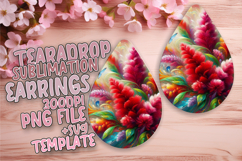 Chic Teardrop Earrings Template Art , Flowers Product Image 1