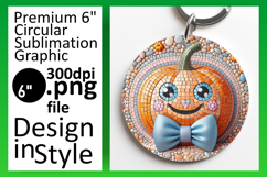 Creative Keychain Circle PNG Artwork , Cute Pumpkin Product Image 1