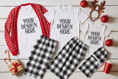 Christmas Family Matching Group T-Shirt Mockups | Holiday Fl Product Image 1