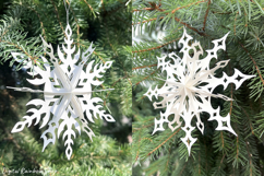 Christmas ornament snowflake svg, 3D Paper Cut Template svg Product Image 5