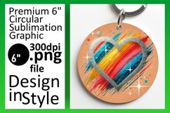 Stylish Circle Design Keychain PNG , Heart Product Image 1