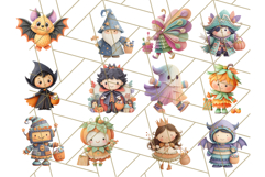 Kawaii Halloween Clipart Cute Kids and Candy Elements Png Product Image 7