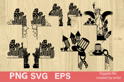 Patriotism corners in SVG, Independence Day in SVG, bundle Product Image 1