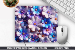 3D Flowers Mouse Pad Sublimation, Flowers Mouse Pad PNG Product Image 1