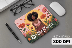 Afro Girl / Woman braided hair Mouse Pad, Black Queen PNG Product Image 1