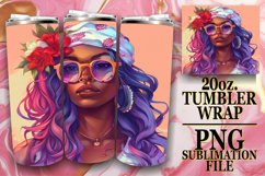 Tropical Majesty: Watercolor Tumbler Art - Melanin Magic Product Image 1