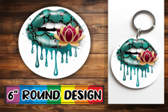 Playful Ornaments Circle Sublimation, Dripping Lips Product Image 1