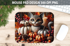 Cat Mouse pad Sublimation - Thanksgiving PNG Design Product Image 1