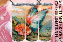 20oz Tumbler Wrap: Shiny Butterfly Glitter Product Image 1