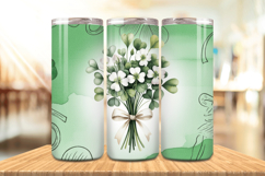 Clover Bouquet Elegant St Patrick’s Day Tumbler Wrap PNG Sub Product Image 1