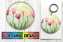 Springtime Blooms Sublimation Circle Design Floral Fantasy Product Image 1