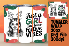 BEAUTIFUL 20oz Sublimation Tumbler Template , Just A Girl Product Image 1