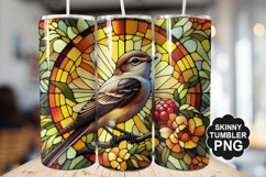 Eastern Phoebe Single Bird Stained Glass - Tumble Design Product Image 1