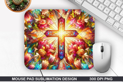 Cross Mouse Pad Sublimation, Easter Mouse Pad PNG Product Image 1